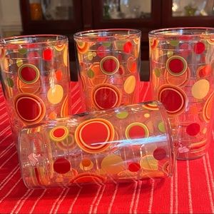 Tervis 16oz Tumblers Fiesta Sunny Dots Circles Set of 4